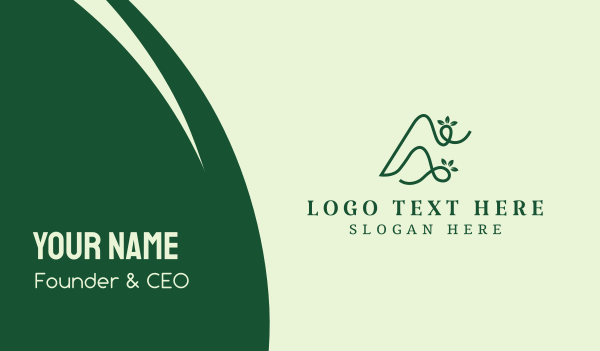 Green Leaf Letter A Business Card Design Image Preview