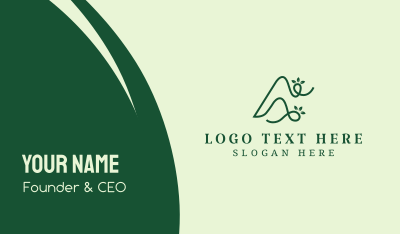 Green Leaf Letter A Business Card Image Preview