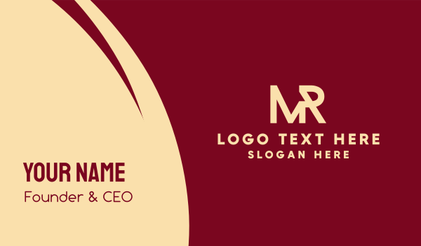 Business Monogram M & R Business Card Design Image Preview