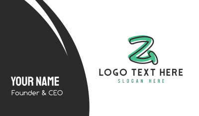 Handwritten Letter Z Business Card Image Preview