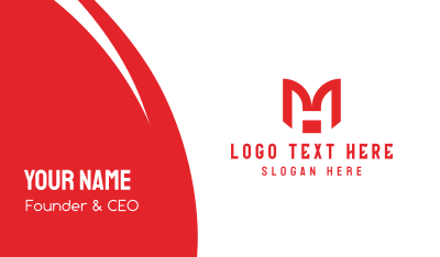 Red Letter H Business Card Image Preview