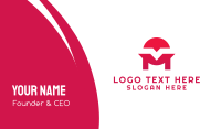 Red Oriental Letter M Business Card Preview