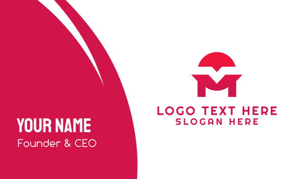 Red Oriental Letter M Business Card Design Image Preview