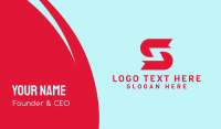 Red Tech Letter S  Business Card Design