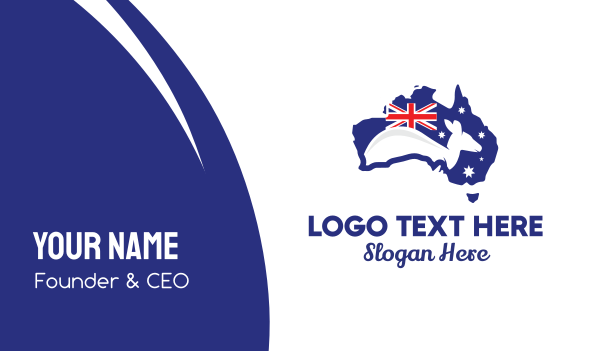 Australian Kangaroo Business Card Design