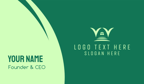 Green Hallway Letter V Business Card Design Image Preview