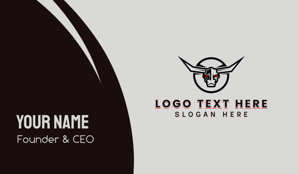 Bull Horns Mascot  Business Card Design Image Preview