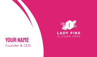 Pink Tropical Lettermark Business Card Image Preview