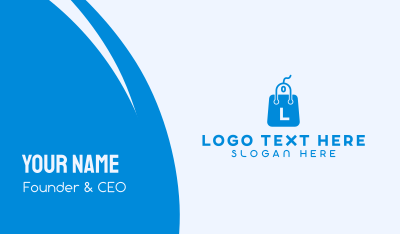 Blue Gadget Shopping Bag Lettermark Business Card Image Preview