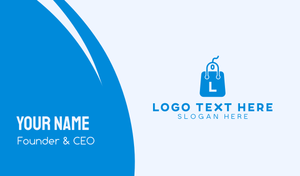 Blue Gadget Shopping Bag Lettermark Business Card Design Image Preview