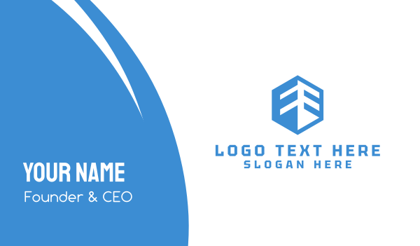 Blue Polygon Building  Business Card Design Image Preview