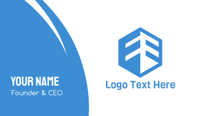Blue Polygon Building  Business Card