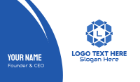 Blue Hexagon Tech Lettermark Business Card Image Preview