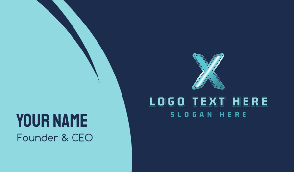 Blue Letter X Business Card Design Image Preview