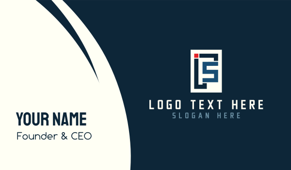 Modern IFS Monogram Business Card Design Image Preview