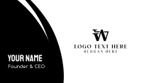 Black Modern W Business Card Image Preview