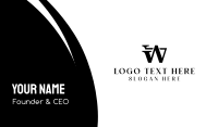 Black Modern W Business Card Design