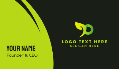 Organic Green Letter P Business Card Image Preview