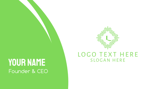 Green Vines Lettermark Business Card Design Image Preview