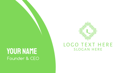 Green Vines Lettermark Business Card Image Preview