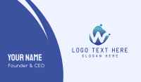 Blue Liquid Letter W Business Card Image Preview