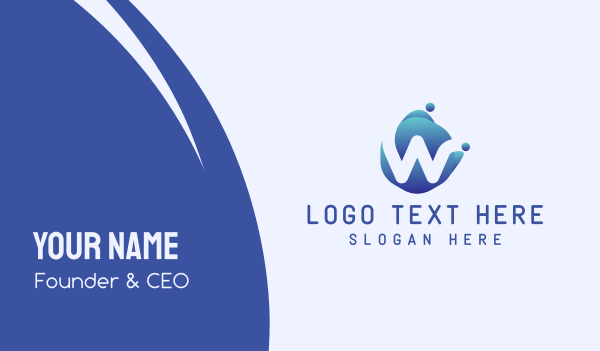 Blue Liquid Letter W Business Card Design Image Preview