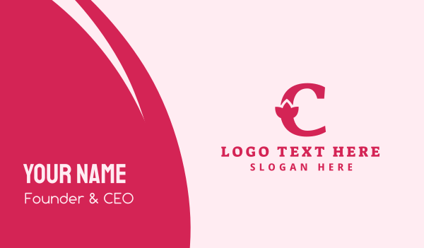 Pink Letter C Flower  Business Card Design Image Preview