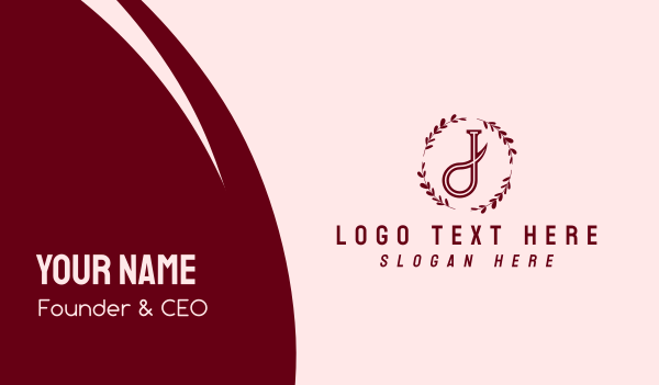 Simple Feminine Letter J  Business Card Design Image Preview
