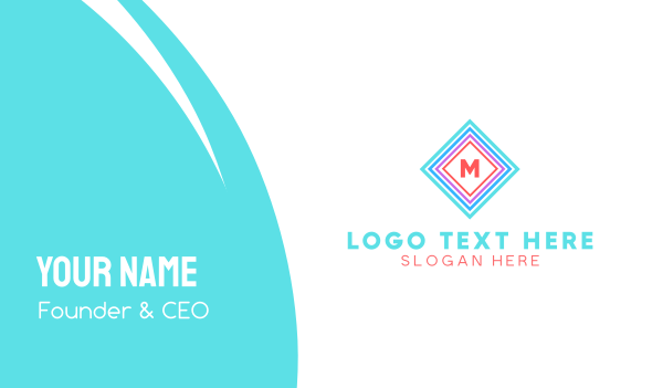 Multicolor Square Lettermark Business Card Design Image Preview