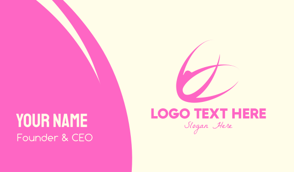 Pink Yoga Fitness Instructor Business Card Design Image Preview