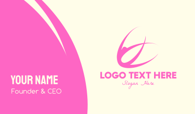 Pink Yoga Fitness Instructor Business Card Image Preview
