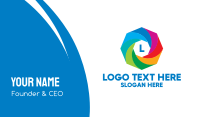 Colorful Octagon Lettermark Business Card Image Preview