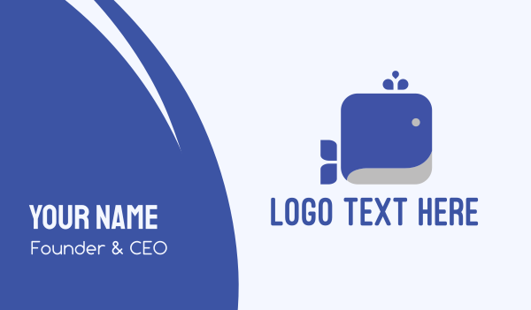 Blue Square Whale Business Card Design Image Preview