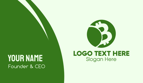 Green Financial Bitcoin  Business Card Design