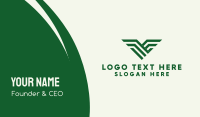 Green Letter V Wings  Business Card Image Preview