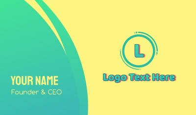 Cool Funky Gradient Letter Business Card
