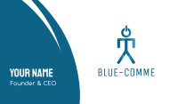 Blue Power Button Man Business Card Image Preview