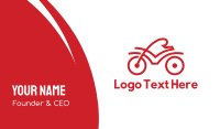 Red Cyclist Outline Business Card Design
