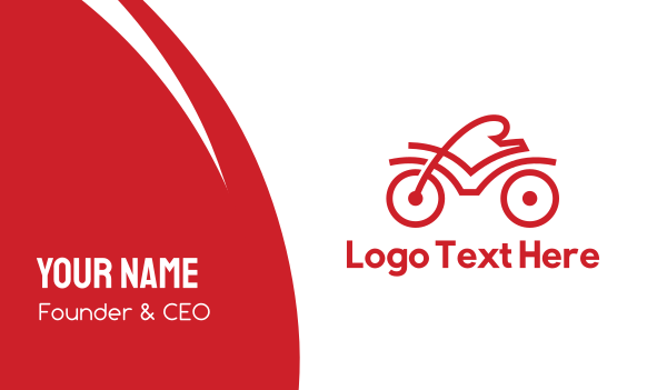 Red Cyclist Outline Business Card Design Image Preview