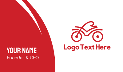 Red Cyclist Outline Business Card Image Preview