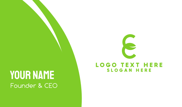Green Leaf E Business Card Design Image Preview