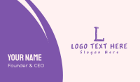 Handwritten Purple Letter W Business Card Image Preview