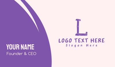Handwritten Purple Letter W Business Card Image Preview