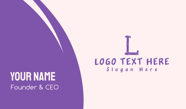 Handwritten Purple Letter W Business Card Design Image Preview