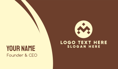Brown Ethnic Pattern Letter M Business Card Image Preview