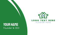 Green Geometric House Business Card Image Preview