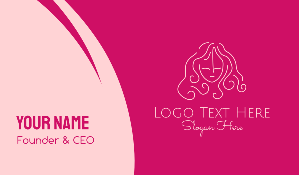 Simple Lady Salon Business Card Design Image Preview