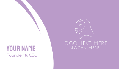 Minimalist Barn Owl Business Card Image Preview