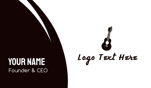 Black Acoustic Guitar Band Business Card Design Image Preview