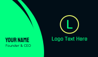 Green Neon Signage Business Card Image Preview